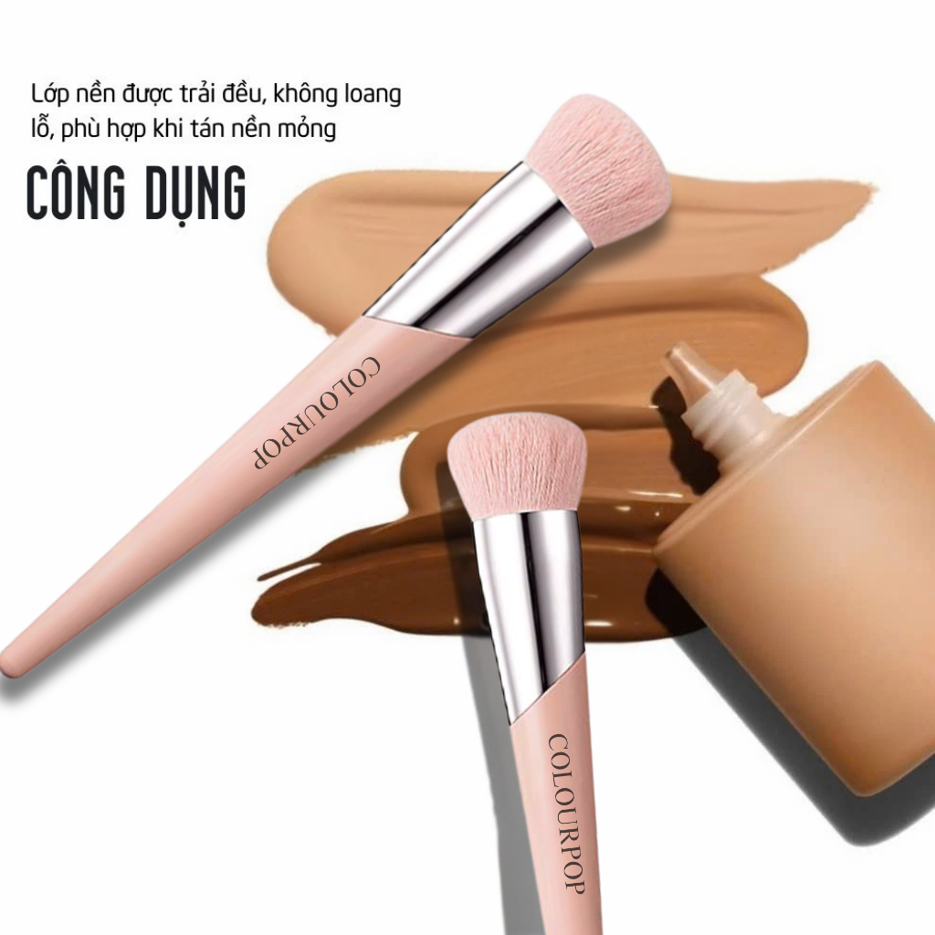 Cọ Đánh Nền Colourpop Màu Hồng - Tán Kem Nền Mịn Màng, Tự Nhiên foundation Brush C70